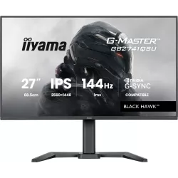Ecran IIYAMA 27'' G-Master Black Hawk IPS 2560x1440 16:9 1ms 144Hz 350cd/m² FreeSync HPs HDMI DP 2xUSB HUB 15cm pied réglable…