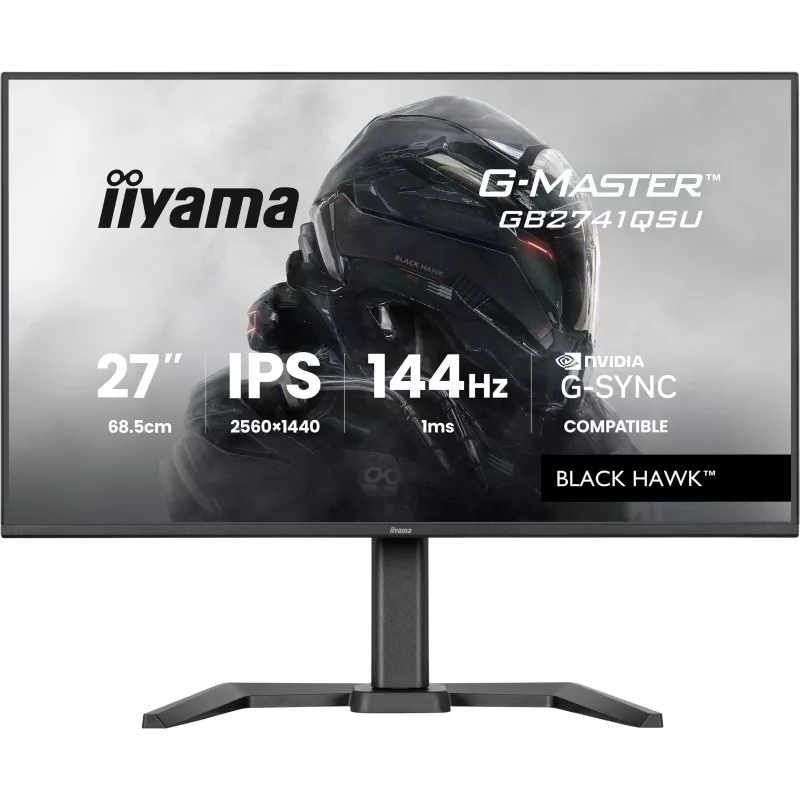 Ecran IIYAMA 27'' G-Master Black Hawk IPS 2560x1440 16:9 1ms 144Hz 350cd/m² FreeSync HPs HDMI DP 2xUSB HUB 15cm pied réglable…