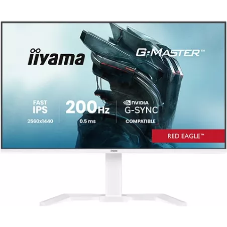 Ecran IIYAMA 27'' G-Master Red Eagle IPS Blanc 2560x1440 16:9 0.5ms 200Hz 350cd/m² 1200:1 HPs HDMI DP 4xUSB 15cm pied reglable…