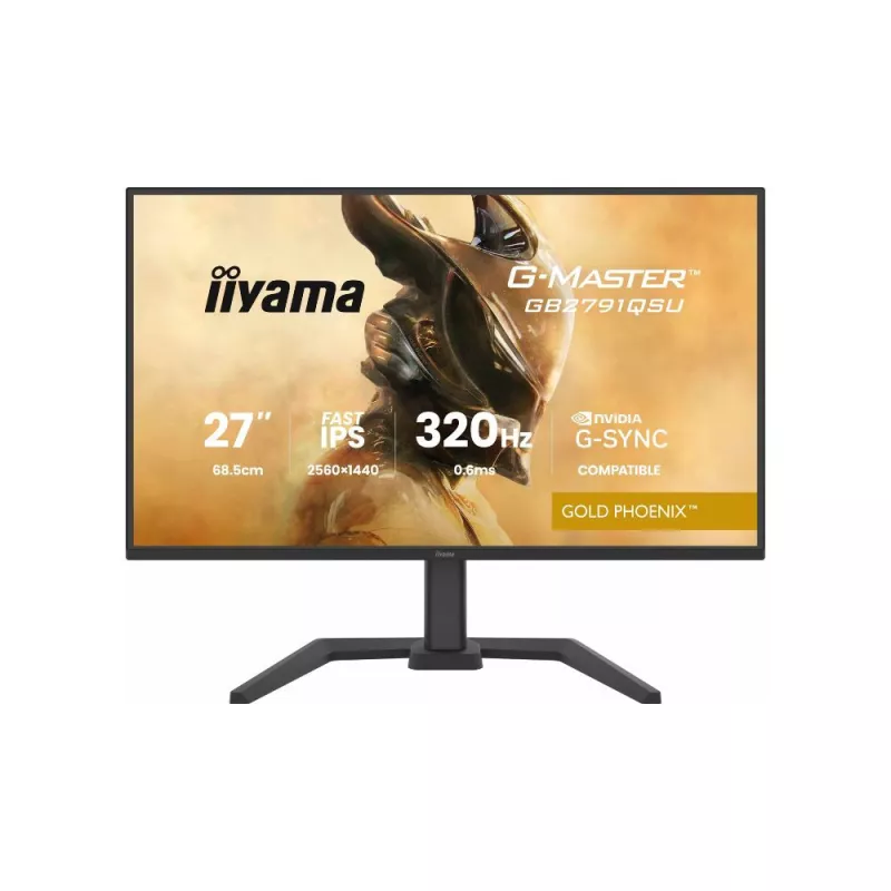 Ecran IIYAMA 27'' G-Master Gold Phoenix Noir Fast IPS 2560x1440 16:9 0.6ms 350cd/m² 320Hz 1000:1 2xHDMI DP 4xUSB HPs G-SYNC…