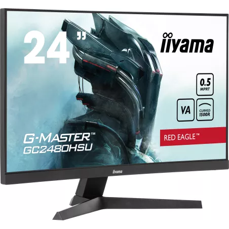 Ecran IIYAMA 23.6'' G-Master Red eagle Noir incurvé 1500R VA 1920x1080 0.5ms 300cd/m² 180Hz 3000:1 2xHDMI DisplayPort USB…