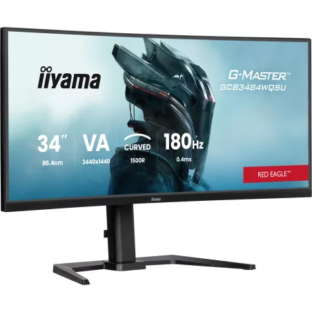 Ecran IIYAMA 34 0.4ms G-Master Red Eagle VA Incurvé 21:9 3440x1440 180Hz 500 cd/m² 2xHDMI Displayport 2xUSB 3.2 2xUSB-C 2xHP…