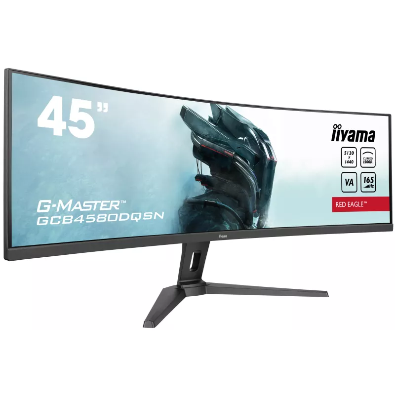 Ecran IIYAMA 44,5 Noir G-Master Red Eagle VA 32:9 incurvé 0.8ms 5120x1440 165Hz DP 2xHDM 3xUSB HUB HP 2x3W commutateur KVM…