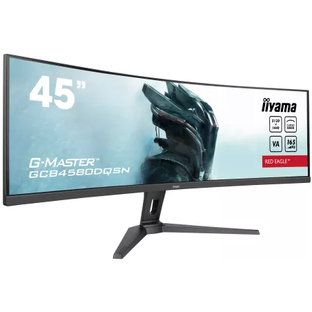Ecran IIYAMA 44,5 Noir G-Master Red Eagle VA 32:9 incurvé 0.8ms 5120x1440 165Hz DP 2xHDM 3xUSB HUB HP 2x3W commutateur KVM…