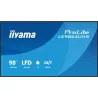 IIYAMA LFD 98" dalle VA 4K UHD 3840x2160 16:9 24/7 2xHDMI USB-C 2xUSB HPs 500cd/m² 6.5ms VESA 700x500 Paysage LE9864UHS-B1AG