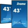 IIYAMA LFD 43 dalle IPS 4K UHD 3840x2160 16:9 24/7 VGA 3xHDMI USB HPs 500cd/m² 8ms VESA 200x200 Paysage/portrait, Media Player…