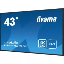 IIYAMA LFD 43 dalle IPS 4K UHD 3840x2160 16:9 24/7 VGA 3xHDMI USB HPs 500cd/m² 8ms VESA 200x200 Paysage/portrait, Media Player…