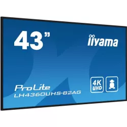 IIYAMA LFD 43 dalle VA 24/7 4K 3840x2160 16:9 3xHDMI 2xUSB 2.0 HPs 2x10W Paysage/port 6.5ms 500cd/m² MediaPlayer VESA 400x300…