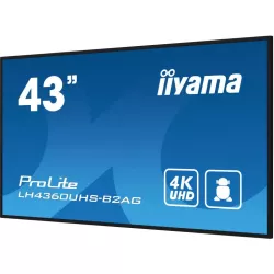 IIYAMA LFD 43 dalle VA 24/7 4K 3840x2160 16:9 3xHDMI 2xUSB 2.0 HPs 2x10W Paysage/port 6.5ms 500cd/m² MediaPlayer VESA 400x300…
