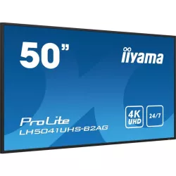 IIYAMA LFD 50 dalle VA 4K UHD 3840x2160 24/7 1xVGA 3xHDMI HPs 500cd/m² 1xUSB 9.5ms VESA 400x400 Paysage Portrait Media Player