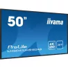 IIYAMA LFD 50 dalle VA 4K UHD 3840x2160 24/7 1xVGA 3xHDMI HPs 500cd/m² 1xUSB 9.5ms VESA 400x400 Paysage Portrait Media Player