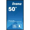 IIYAMA LFD 50 dalle VA 24/7 4K 3840x2160 16:9 2xHDMI DP 2xUSB 800cd/m² 9.5ms HP Paysage/portrait LAN (RJ45) RS-232c VESA…