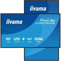IIYAMA LFD 50 dalle VA 24/7 3840x2160 9.5ms 3xHDMI DisplayPort 2xUSB 2xHPs 500cd/m² Paysage/port MediaPlayer VESA 400x400…