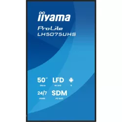 IIYAMA LFD 50 dalle VA 24/7 3840x2160 9.5ms 3xHDMI DisplayPort 2xUSB 2xHPs 500cd/m² Paysage/port MediaPlayer VESA 400x400…
