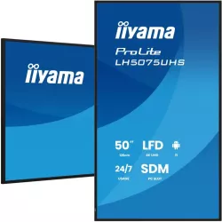IIYAMA LFD 50 dalle VA 24/7 3840x2160 9.5ms 3xHDMI DisplayPort 2xUSB 2xHPs 500cd/m² Paysage/port MediaPlayer VESA 400x400…