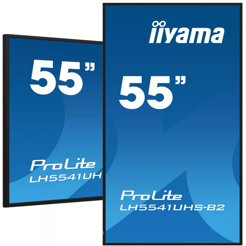 IIYAMA LFD 54.6 dalle IPS 4K UHD 3840x2160 24/7 1xVGA 3xHDMI 1xUSB 2.0 HPs 500 cd/m² 1200:1 8ms VESA 400x400 Paysage/portrait…