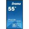 IIYAMA LFD 54.6 dalle IPS 4K UHD 3840x2160 24/7 1xVGA 3xHDMI 1xUSB 2.0 HPs 500 cd/m² 1200:1 8ms VESA 400x400 Paysage/portrait…