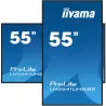 IIYAMA LFD 54.6 dalle IPS 4K UHD 3840x2160 24/7 1xVGA 3xHDMI 1xUSB 2.0 HPs 500 cd/m² 1200:1 8ms VESA 400x400 Paysage/portrait…