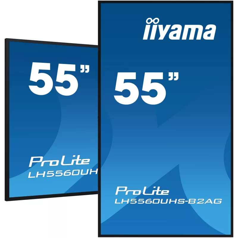 IIYAMA LFD 54,6 dalle VA 24/7 4K 3840x2160 16:9 3xHDMI 2xUSB 1xRJ45 LAN 1xRS-232c HPs 500cd/m² Paysage/port 6,5ms MediaPlayer…