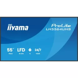 IIYAMA LFD 55 dalle VA 4K UHD 3840x2160 16:9 24/7 2xHDMI USB-C 2xUSB HPs 500cd/m² 6.5ms VESA 400x400 Paysage/portrait…