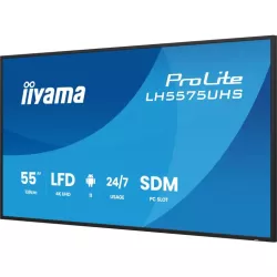 IIYAMA LFD 55" dalle IPS 24/7 4K UHD 3840x2160 3xHDMI 2xHP 10W DP 2xUSB 2.0 500cd/m² Paysage/port 8ms MediaPlayer VESA 400x400…