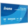 IIYAMA LFD 55" Blanc dalle VA 24/7 3840x2160 2xHDMI 2xUSB USB-C HPs 500cd/m² Paysage/port 6.5ms MediaPlayer Support mural…