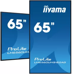IIYAMA LFD 65 dalle VA 24/7 4K 3840x2160 16:9 3xHDMI 2xUSB 2.0 RJ45 RS-232c HPs 500cd/m² Paysage/port 6,5ms MediaPlayer VESA…