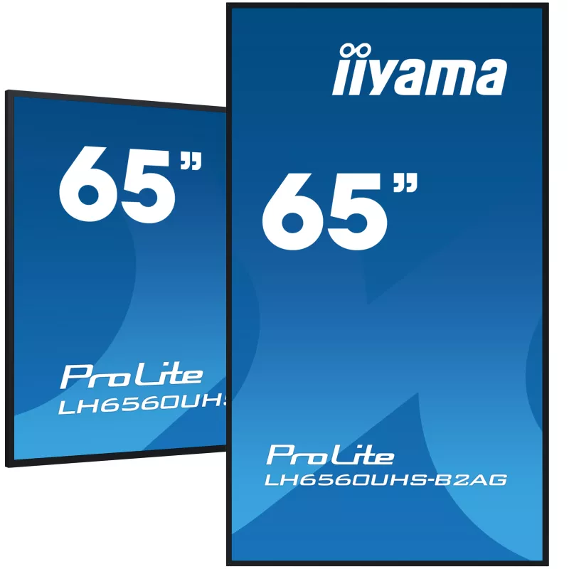 IIYAMA LFD 65 dalle VA 24/7 4K 3840x2160 16:9 3xHDMI 2xUSB 2.0 RJ45 RS-232c HPs 500cd/m² Paysage/port 6,5ms MediaPlayer VESA…