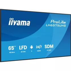 IIYAMA LFD 64,5" dalle IPS 24/7 4K UHD 3840x2160 3xHDMI 2xHP10W 1xDP 2xUSB 2.0 500cd/m² Paysage/port 8ms MediaPlayer VESA…