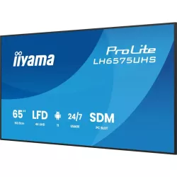 IIYAMA LFD 64,5" dalle IPS 24/7 4K UHD 3840x2160 3xHDMI 2xHP10W 1xDP 2xUSB 2.0 500cd/m² Paysage/port 8ms MediaPlayer VESA…