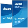 IIYAMA LFD 65" Blanc dalle VA 24/7 3840x2160 2xHDMI 2xUSB USB-C HPs 500cd/m² Paysage/port 6.5ms MediaPlayer Support mural…