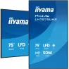 IIYAMA LFD 75" dalle IPS 24/7 3840x2160 3xHDMI HP 2x10W DP 2xUSB 2.0 1xMini jack 500cd/m² Paysage/port 8ms Media Player VESA…
