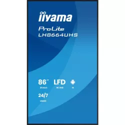 IIYAMA LFD 86" dalle IPS 24/7 3840x2160 16:9 60Hz 2xHDMI 2xUSB USB-C 1xMini jack HPs 2x16W 450cd/m² Paysage/port 8ms Media…