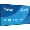 IIYAMA LFD 86" dalle IPS 24/7 3840x2160 16:9 60Hz 3xHDMI DisplayPort 2xUSB2.0 500cd/m² Haut-parleurs 2x10W Paysage/port 8ms…