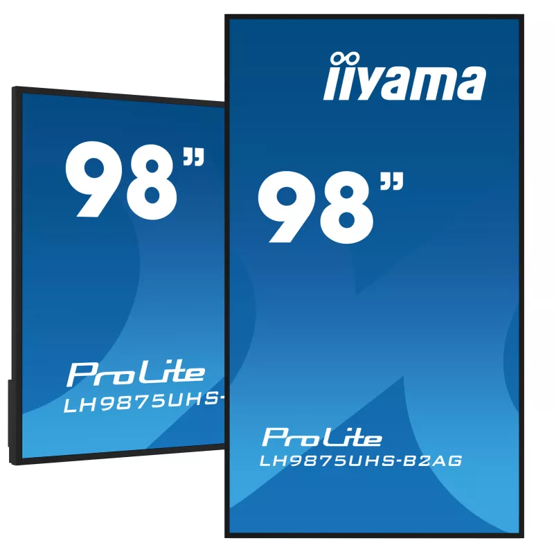 IIYAMA LFD 98 dalle IPS 24/7 3840x2160 DVI VGA 3xHDMI HPs Displayport 2xUSB 2.0 60Hz 500cd/m² Paysage/port 8ms Media Player…