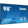 IIYAMA LFD 98 dalle IPS 24/7 3840x2160 DVI VGA 3xHDMI HPs Displayport 2xUSB 2.0 60Hz 500cd/m² Paysage/port 8ms Media Player…