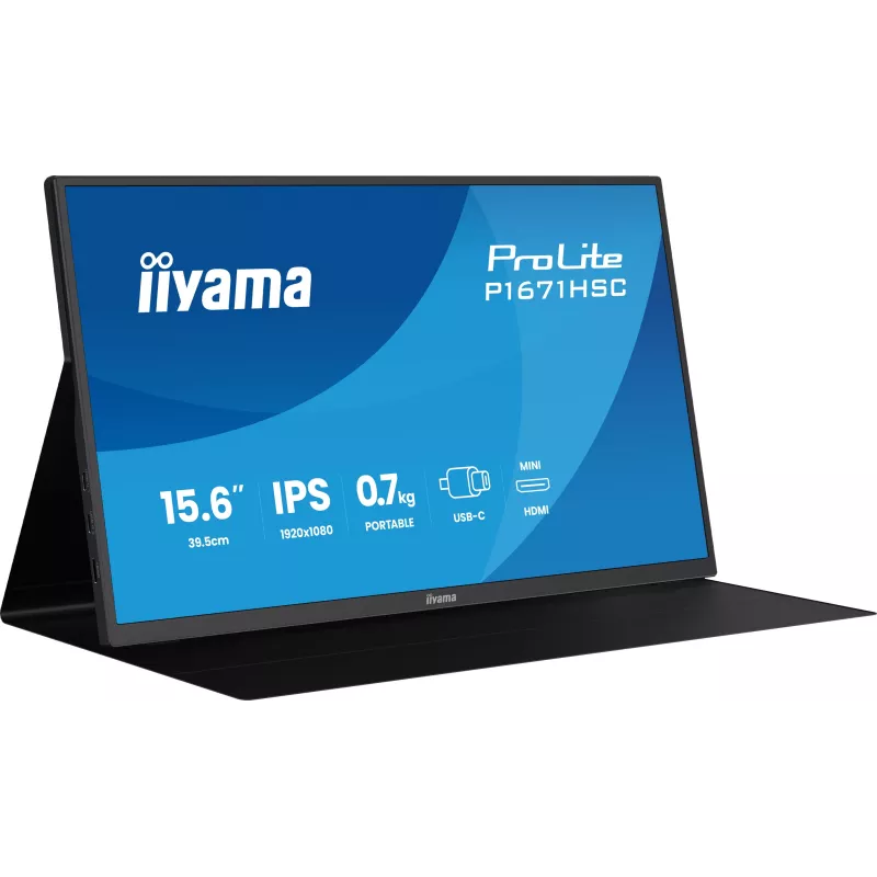 ECRAN portable IIYAMA 16" IPS 16:9 1920x1080 8ms 250 cd/m² 1000:1 Haut-parleurs mini HDMI 2xUSB-C 15W) housse en cuir…