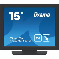 Ecran IIYAMA 15 Tactile Resistiv 1024x768 dalle VA Haut-parleurs VGA HDMI DP USB 350cd/m² 2500:1 18ms T1531SR-B1S