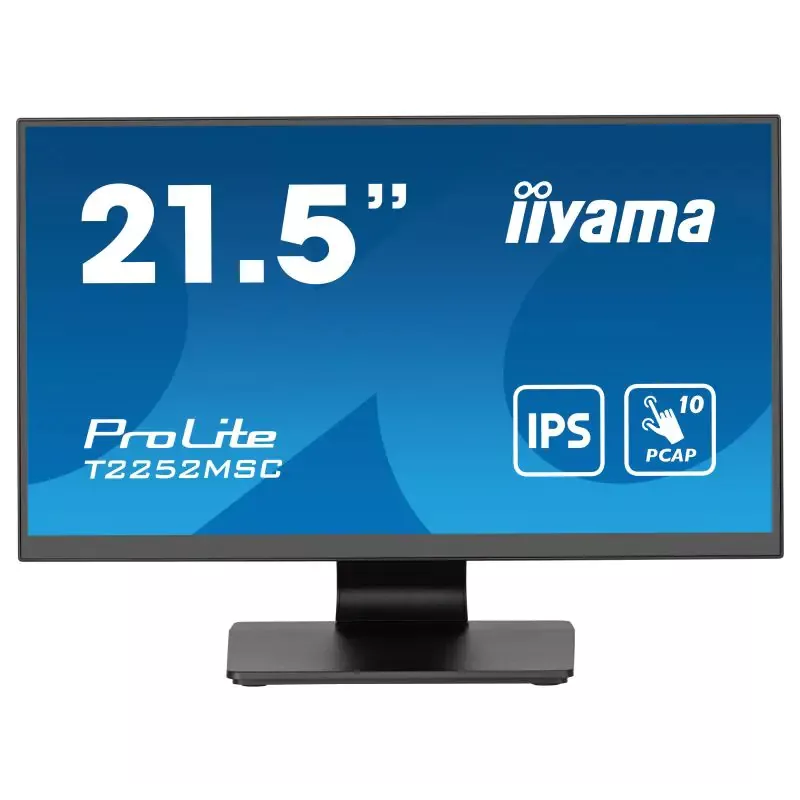 Ecran IIYAMA 21,5 Tactile PCAP 10 points 1920x1080 dalle IPS ultra mince VGA HDMI DisplayPort Haut-parleurs 250cd/m² 1000:1…
