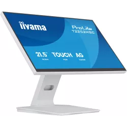 Ecran IIYAMA 21,5" Blanc Tactile PCAP 10 pts 1920x1080 dalle IPS ultra mince HDMI DisplayPort Haut-parleurs 2xUSB 250cd/m²…