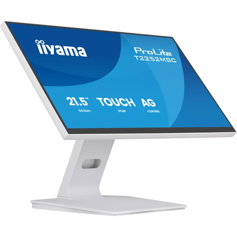 Ecran IIYAMA 21,5" Blanc Tactile PCAP 10 pts 1920x1080 dalle IPS ultra mince HDMI DisplayPort Haut-parleurs 2xUSB 250cd/m²…