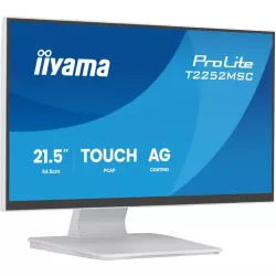 Ecran IIYAMA 21,5" Blanc Tactile PCAP 10 pts 1920x1080 dalle IPS ultra mince HDMI DisplayPort Haut-parleurs 2xUSB 250cd/m²…