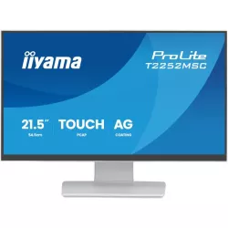 Ecran IIYAMA 21,5" Blanc Tactile PCAP 10 pts 1920x1080 dalle IPS ultra mince HDMI DisplayPort Haut-parleurs 2xUSB 250cd/m²…