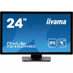 Ecran IIYAMA 23,8 Noir Tactile PCAP conceptions en verre sans cadre IPS 10points 1920x1080 14ms 360cd/m² 1xDisplayport 1xHDMI…