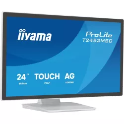 Ecran IIYAMA 23,8" Blanc IPS Tactile PCAP+ 10points verre bord à bord 1920x1080 5ms 400cd/m² Displayport HDMI Haut parleurs…
