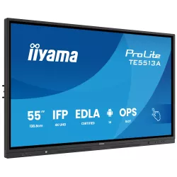 IIYAMA LFD 55 dalle IPS anti-reflet 40 pts 16:9 3840x2160 500cd/m² 8ms Tactile interact HPs DP 2xHDMI 2xUSB-C 6xUSB OPS Slot…