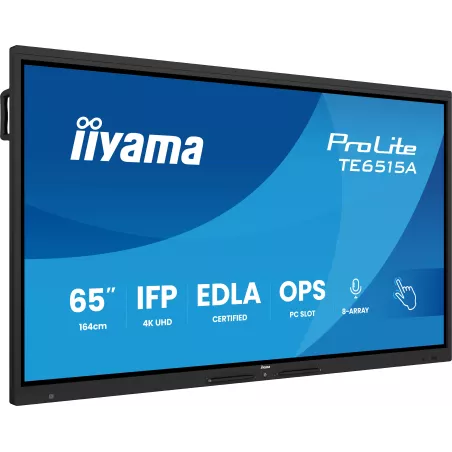 IIYAMA LFD 65 dalle IPS anti-reflet 40 pts 3840x2160 550cd/m² 8ms Tactile interactif 2xHPs DisplayPort 2xHDMI DP USB-C 5xUSB…