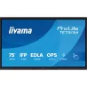 IIYAMA LFD 75 dalle IPS anti-reflet 40 pts 3840x2160 550cd/m² 8ms Tactile interactif HPs DisplayPort 2xHDMI USB-C 5xUSB OPS…