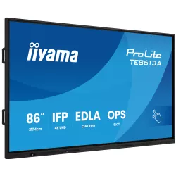 IIYAMA LFD 86 dalle IPS anti-reflet 40 pts 3840x2160 500cd/m² 8ms Tactile interactif 2xHPs DisplayPort 2xHDMI 2xUSB-C 6xUSB…