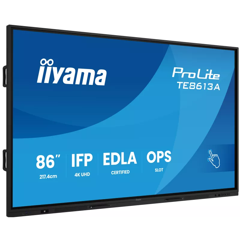 IIYAMA LFD 86 dalle IPS anti-reflet 40 pts 3840x2160 500cd/m² 8ms Tactile interactif 2xHPs DisplayPort 2xHDMI 2xUSB-C 6xUSB…